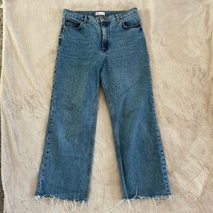 Zara Hi Rise Wide Leg Denim Jeans